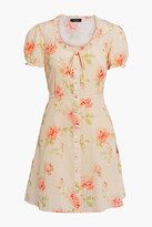 Thumbnail for your product : R 13 Bow-embellished ruffled floral-print cotton-voile mini dress