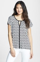 Thumbnail for your product : Olivia Moon Keyhole Neck Print Tee