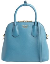 Thumbnail for your product : Prada lagoon blue saffiano small dome satchel