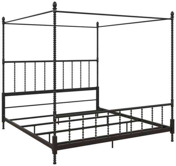 Atwater Living Krissy Metal Canopy Bed, Black, King ShopStyle