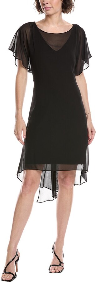 Adrianna Papell High-Low Solid Midi