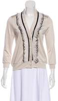 Thumbnail for your product : 3.1 Phillip Lim Feather-Trimmed Long Sleeve Cardigan