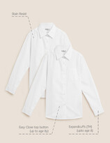 Thumbnail for your product : Marks and Spencer 2pk Girls' Non-Iron School Blouses (2-16 Yrs)