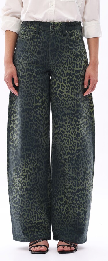 Bayeas Ombré Leopard Print High Waist Barrel Jeans