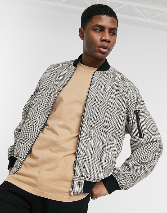 checked bomber jacket mens