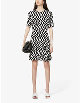 Thumbnail for your product : Stella McCartney Zig Zag-pattern stretch-crepe mini dress