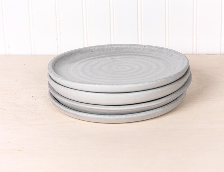 Etsy Handmade Stoneware Dinner Plates - Folk Farm Blue-Gray Glaze Set Of 4