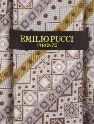Emilio Pucci Abstract Pattern Silk Jacquard Scarf