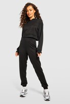 Thumbnail for your product : boohoo Melange Knitted Hoody And Track Pants Co-Ord Set