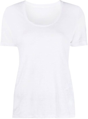 120% Lino U-neck short-sleeved T-shirt