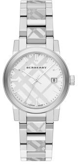 Burberry Stainless Steel Check Etched Bracelet Watch/34MM
