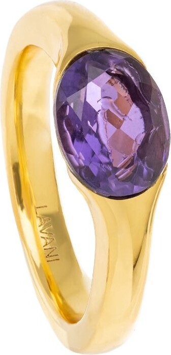 LAVANI JEWELS - Goldplated & Purple The Empress Ring - ShopStyle