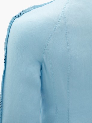 Gabriela Hearst Arianna Whipstitched Raglan-sleeve Midi Dress - Light Blue