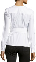 Thumbnail for your product : Diane von Furstenberg 3/4-Sleeve Wrap Blouse, White