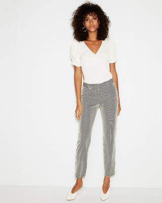 Express Petite Mid Rise Striped Knit Columnist Ankle Pant