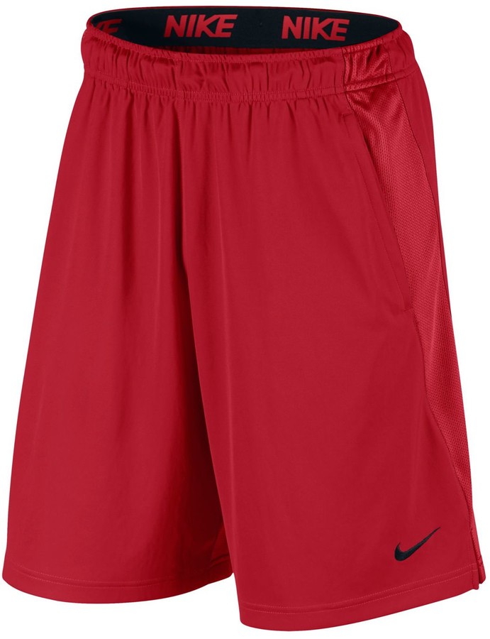 red and white nike shorts