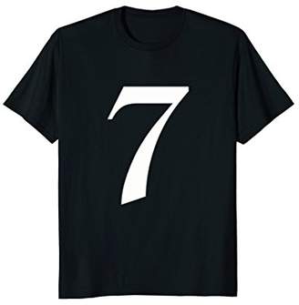 T Shirt With Number 7 in Old English - T-Shirt with Number 7