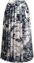Thumbnail for your product : VVB Pleated Print Skirt