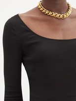 Thumbnail for your product : Versace Scoop-neck Jersey Crop Top - Black