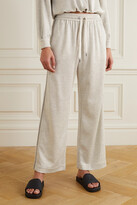 Thumbnail for your product : Brunello Cucinelli Bead-embellished Cotton-blend Jersey Track Pants - Light gray