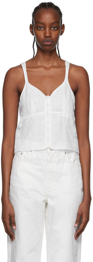 White Linen Tank Top | Shop The Largest Collection | ShopStyle