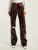 Thumbnail for your product : MSGM Relaxed Crinkle Effect Vinyl Trousers - Womens - Burgundy
