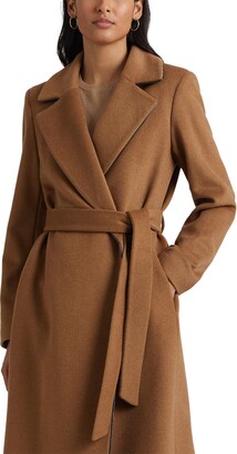 Lauren Ralph Lauren Belted Wool Blend Wrap Coat - ShopStyle
