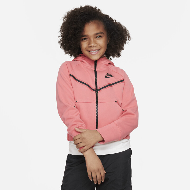 Nike Sportswear Tech Fleece Big Kids' (Girls') Full-Zip Hoodie in Pink -  ShopStyle