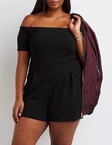 Thumbnail for your product : Charlotte Russe Plus Size Off-The-Shoulder Romper