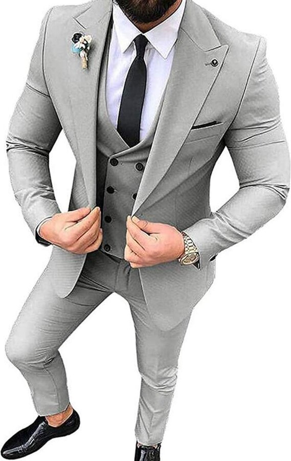silver groomsmen suits