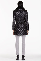 Thumbnail for your product : Moncler Black fur-trimmed & quilted Glaciers coat