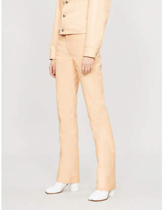 Helmut Lang Straight high-rise leather trousers