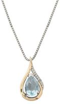 Thumbnail for your product : Lord & Taylor Sterling Silver, 14Kt. Yellow Gold, Diamond & Aqua Pendant Necklace