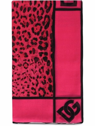 Dolce & Gabbana Leopard-Print Silk Scarf