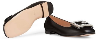 Gucci Leather ballet flat with crystal G