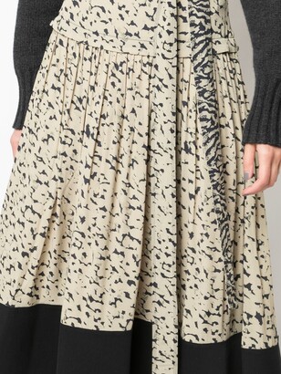 Proenza Schouler Pleated Animal-Print Skirt