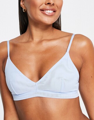 Gilly Hicks mesh triangle bra in powder blue - ShopStyle