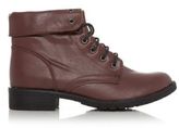 Thumbnail for your product : New Look Teens Burgundy Cuff Lace Up Ankle Boots
