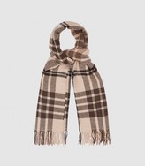 Thumbnail for your product : Reiss STEPH WOOL CHECKED SCARF Natural