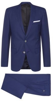 HUGO BOSS Italian Wool Suit, Slim Fit Hutson/Gander 40R Blue