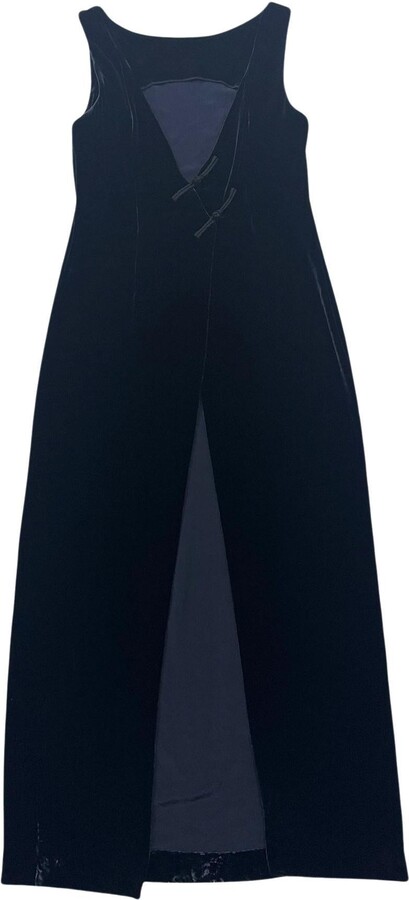 Alberta Ferretti Philosophy By Vintage Navy Velvet With Oriental Knot Detail