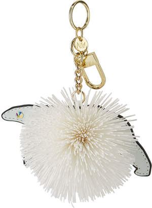 Neiman Marcus Bear Pompom Keychain White
