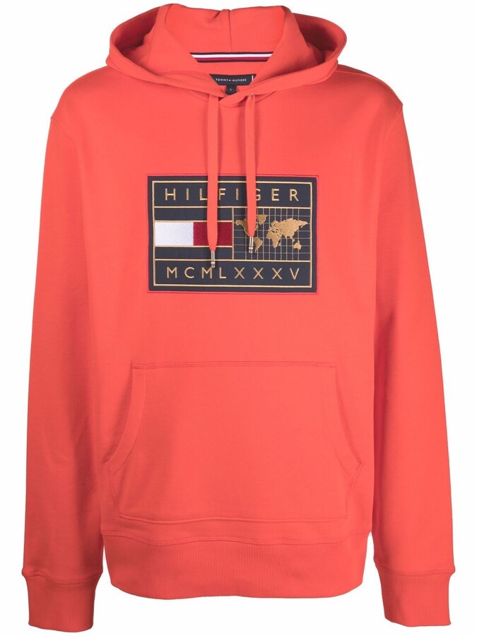 red tommy hilfiger hoodie men