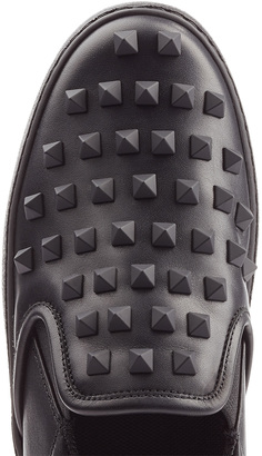 Valentino Rockstud Slip On Leather Sneakers