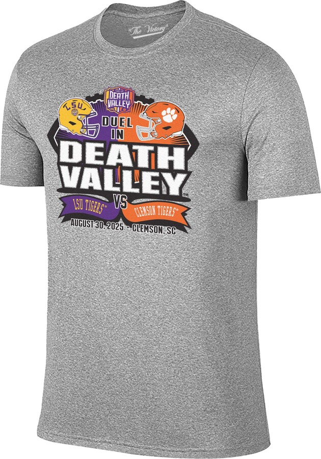 Original Retro Brand Men's NCAA Grey Death Valley Duel Rivalry T-Shirt, Small, Gray