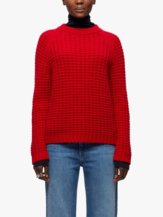 Jigsaw Merino Honeycomb Jumper, Red ShopStyle Knitwear