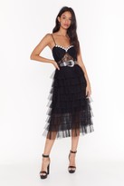 Thumbnail for your product : Nasty Gal Womens Mesh Dressed Midi Skirt - Black - M/L