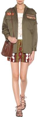 Valentino Printed cotton and linen shorts