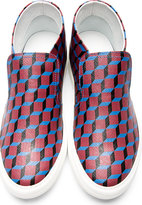 Thumbnail for your product : Pierre Hardy Red Cube Print Slip-On Sneakers