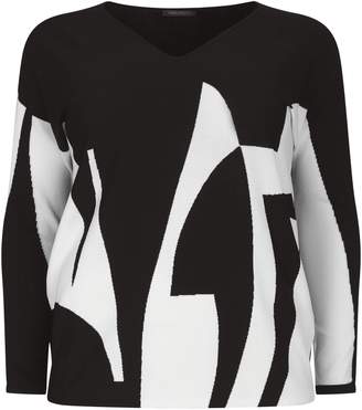 Marina Rinaldi Knitted Geometric Design Sweater
